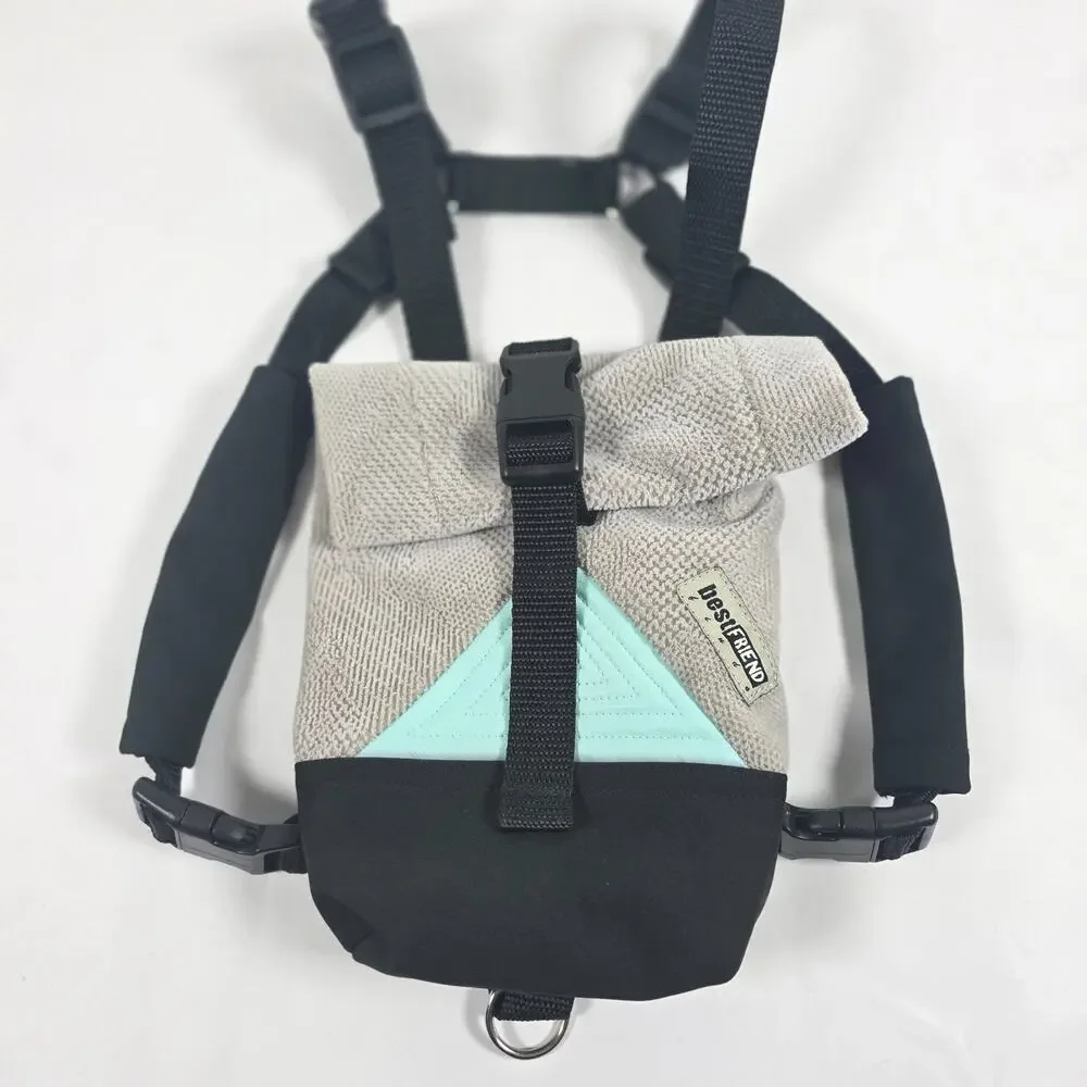 Best Friend Finds Small Dog Backpack Pack Gray Mint Black Dog Backpack Harness
